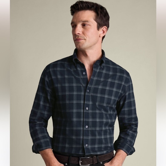 Charles Tyrwhitt Other - Charles Tyrwhitt Flannel Check Shirt-In Blue Checkered Button Down Shirt Size XL